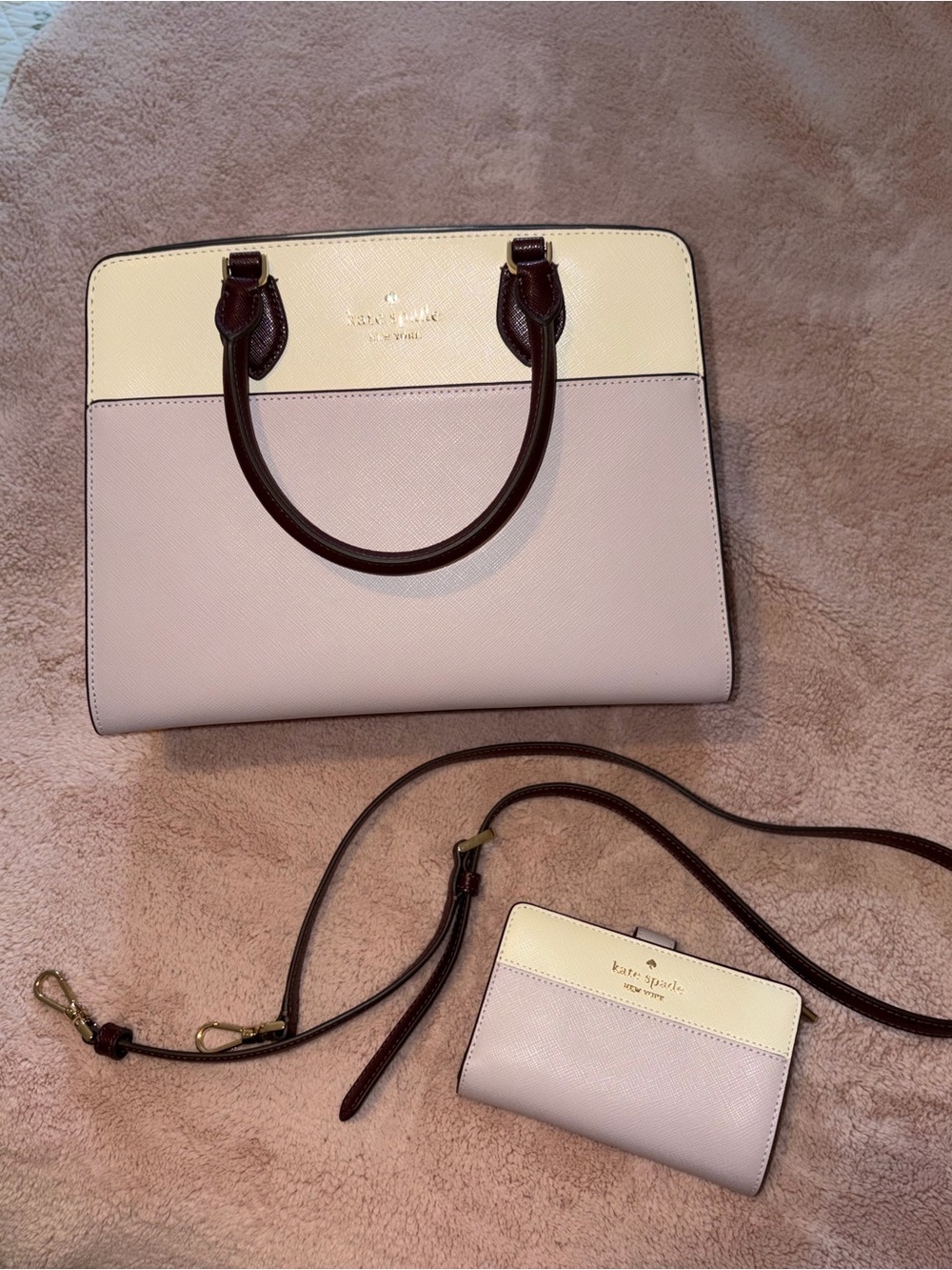 Kate Spade Madison Colorblock Saffiano Leather Crossbody and wallet